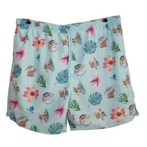 Star Wars The Mandalorian Swim Trunks Baby Yoda Tropical Print Men Sz XL‎